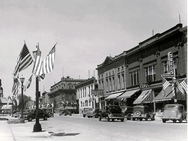 This is a collage picture. In this picture we can see the sky, trees, light poles, flags, board,...